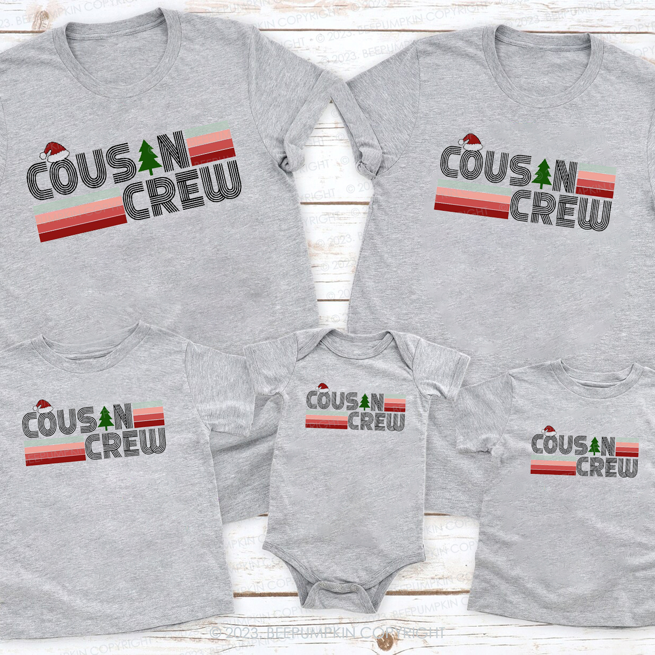 Rainbow Track Cousin Crew Christmas Family Matching Shirts Beepumpkin