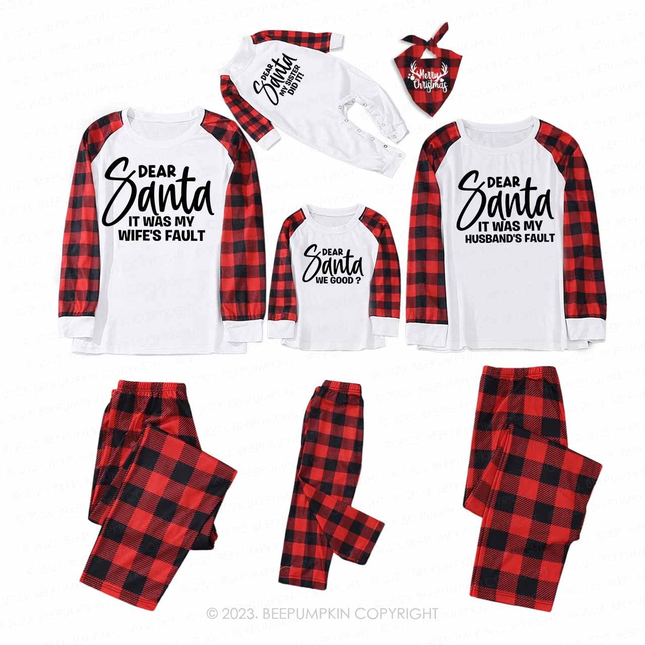 Christmas Dear Santa Family Matching Pajamas Beepumpkin