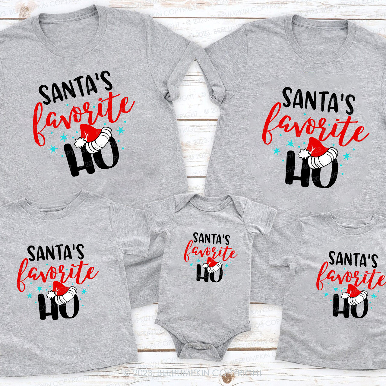 Santa's Favorite Ho Christmas Family Matching Shirts Beepumpkin