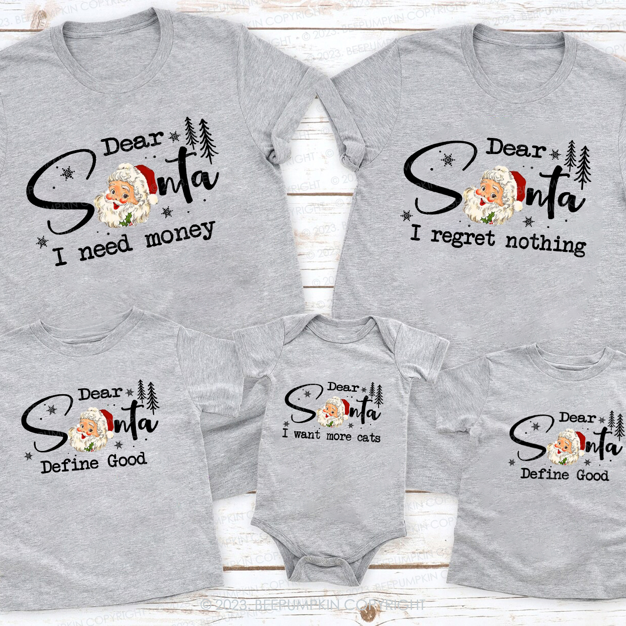 Personalized Dear Santa I Want to Say to you Matching Family T-shirts Beepumpkin