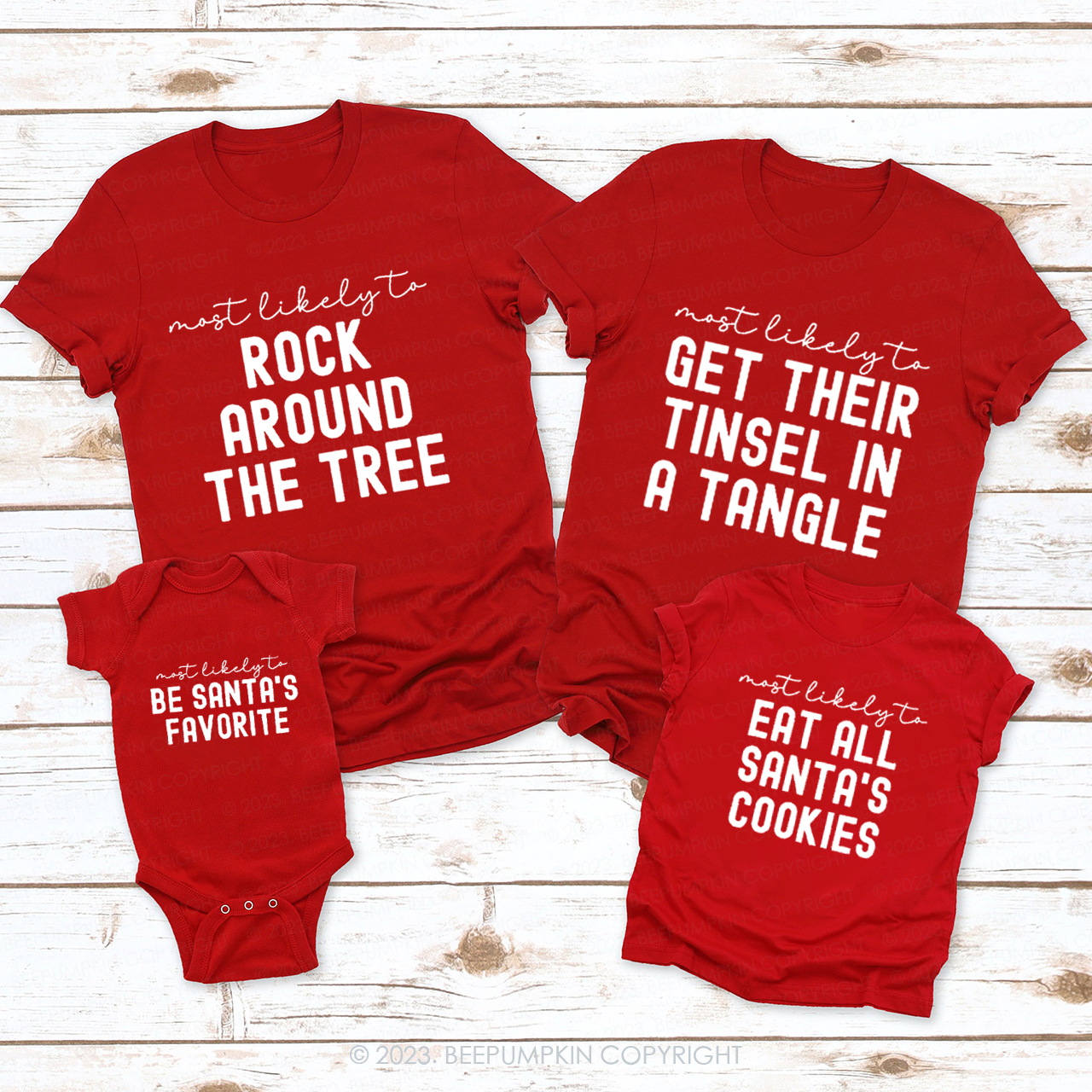 Family Christmas Shirts Most Likely To Funny Party T-shirts Beepumpkin