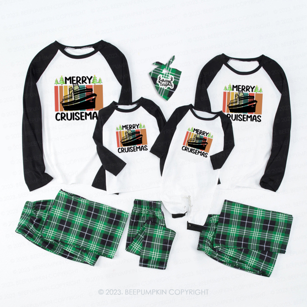Cruise ship to  Happy Christmas Family Pajamas Beepumpkin
