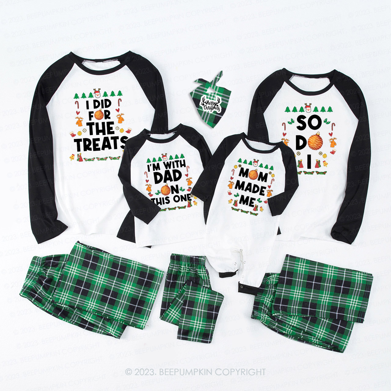 Cute Christmas Funny Group Family Matching Pajamas Beepumpkin
