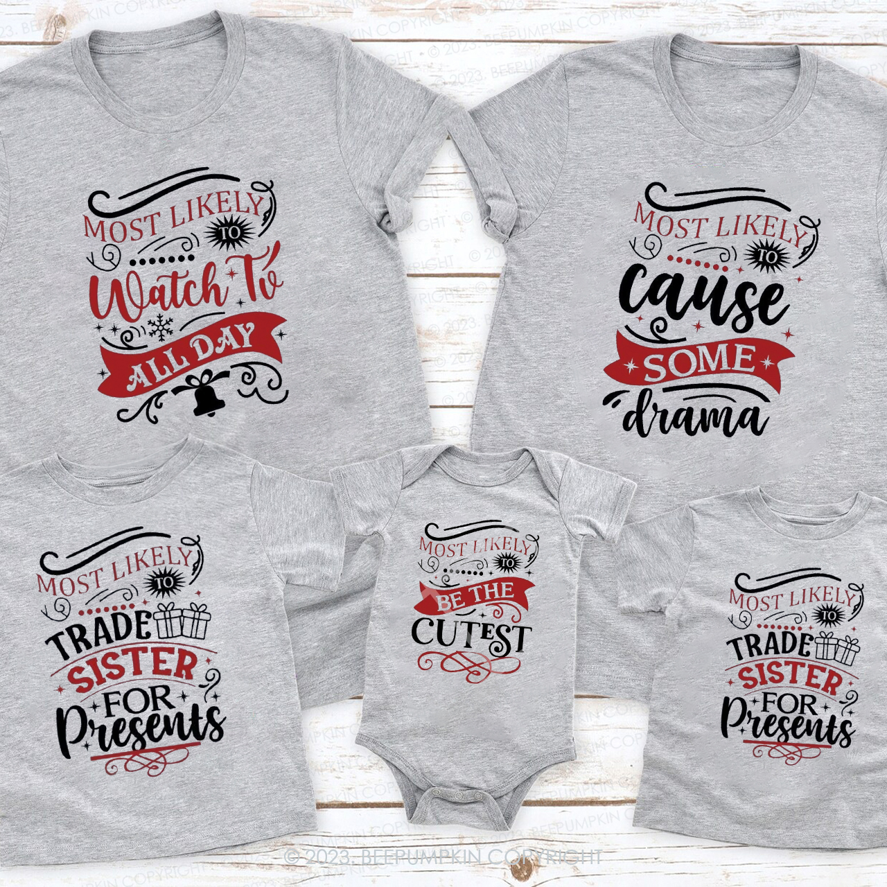18 Quotes Most Likely ToFunny Family T-Shirts Beepumpkin