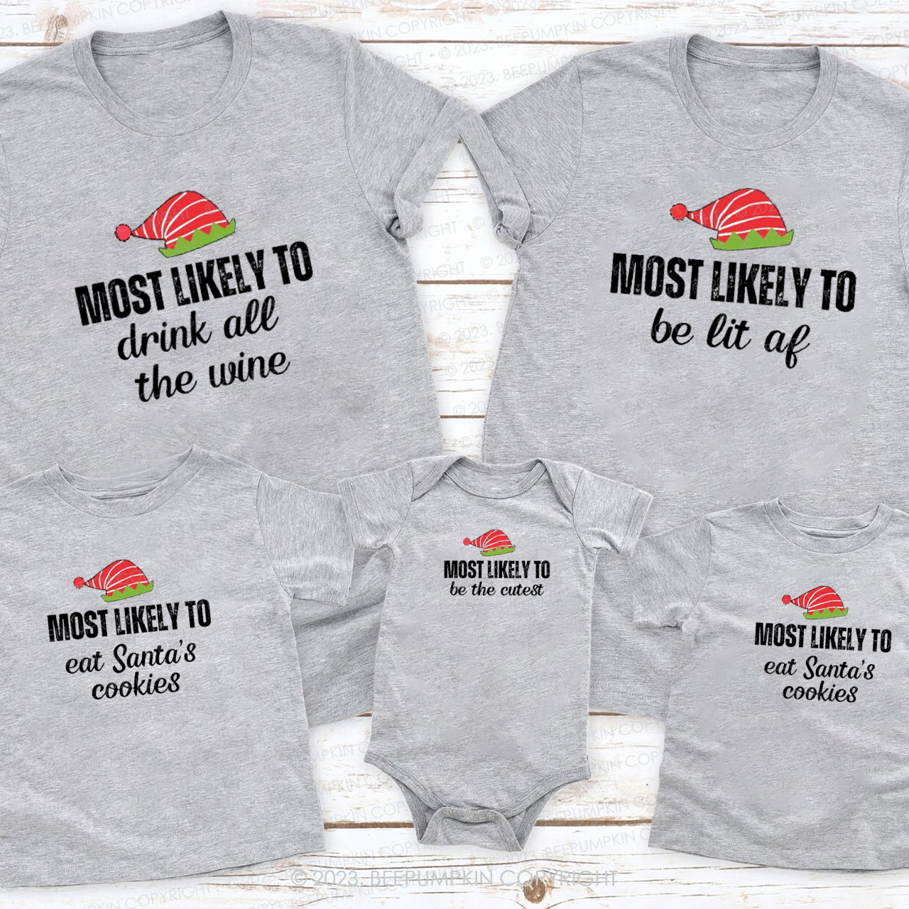 Most Likely To Do Anything Christmas Family T-Shirts Beepumpkin