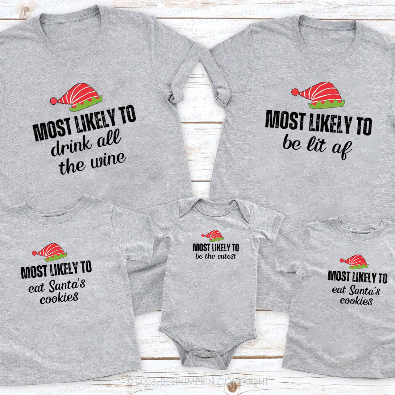 Most Likely To Do Anything Christmas Family T-Shirts Beepumpkin