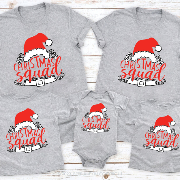 Happy Christmas Squad Family Matching Tees Beepumpkin