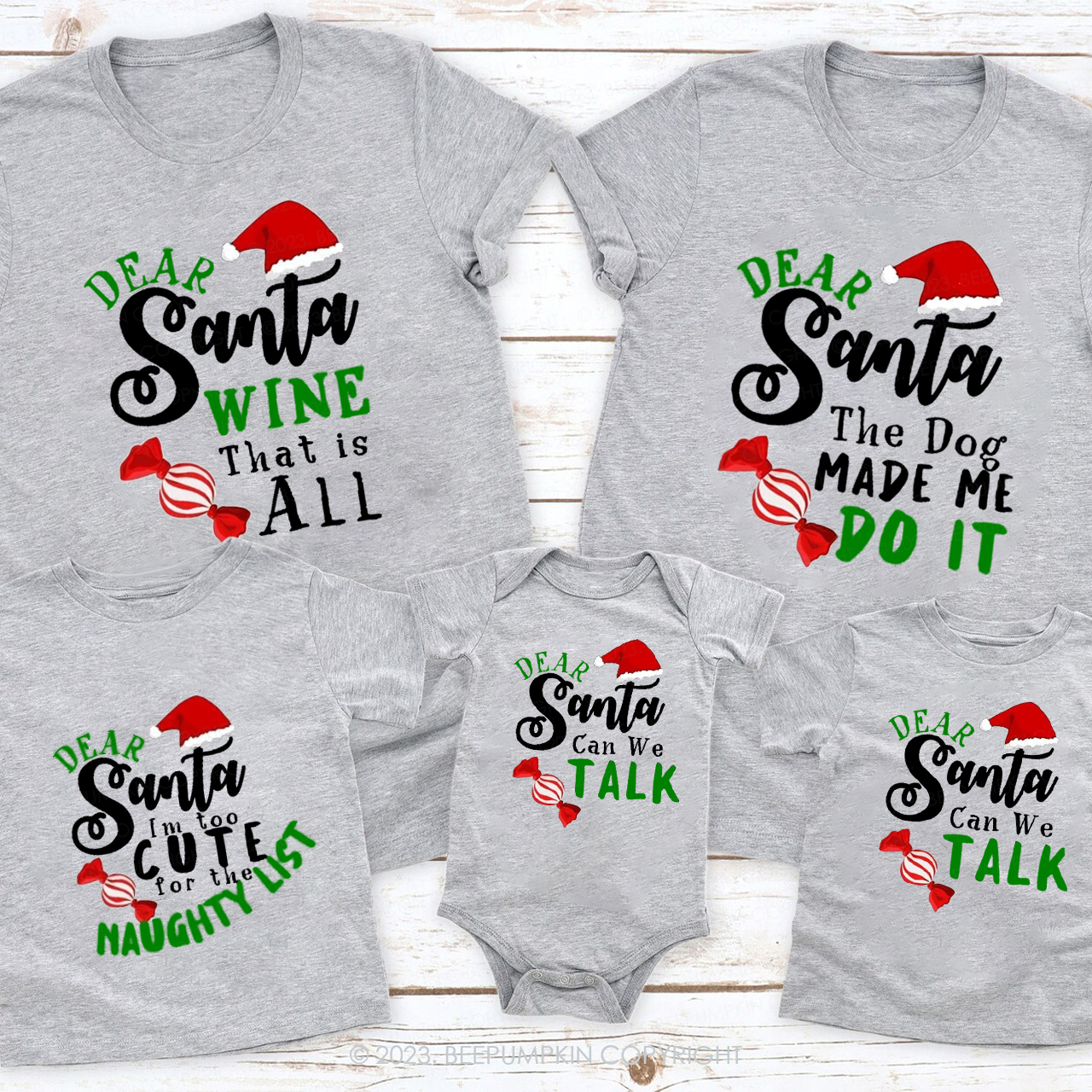 Personalized Dear Santa Life is Full of Surprises Matching Tees Beepumpkin