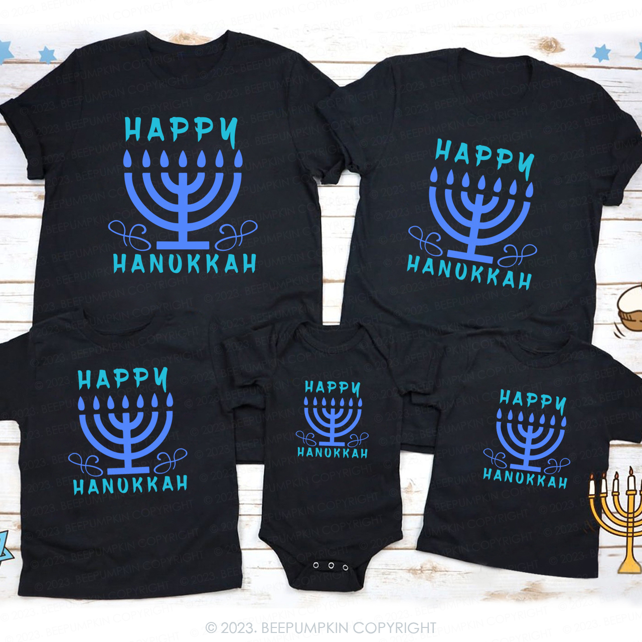 Hanukkah Glimmer on the Candlestick T-Shirts