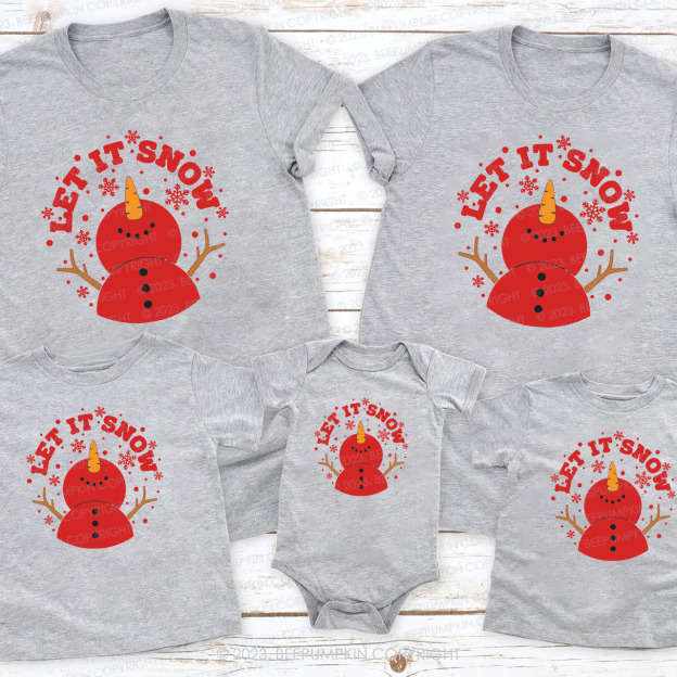 Let It Snow Welcome Christmas With a Cute Snowman Shirt