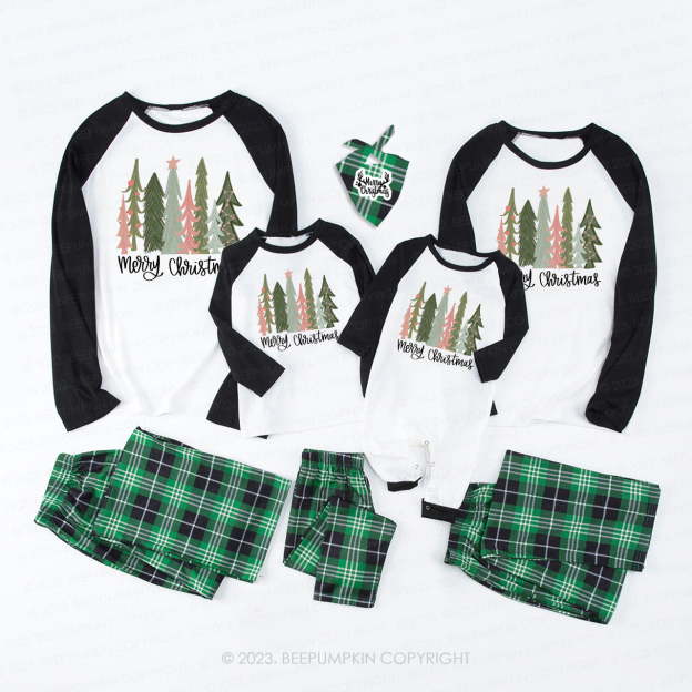 Merry Christmas Tree Holiday Family Matching Pajamas
