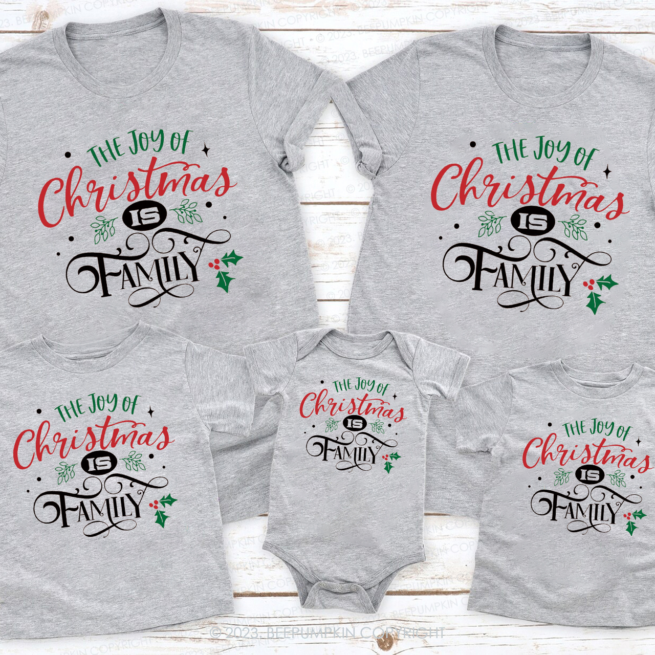 The Joy Of Christmas Is Family Holiday Matching Shirts