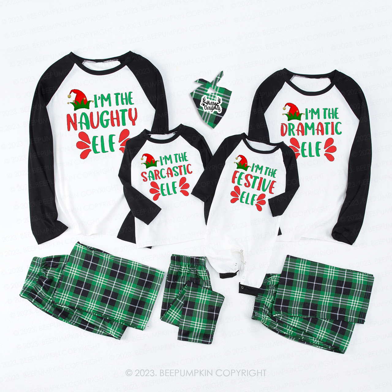 Funny Xmas Group ELF Christmas Family Matching Pajamas