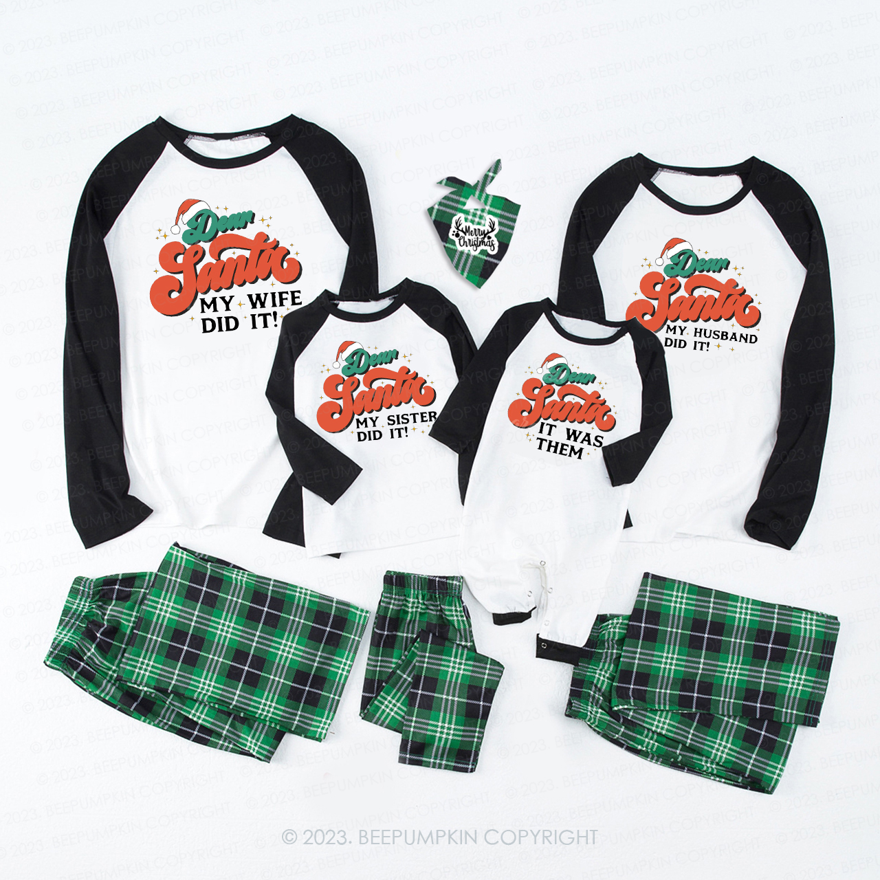 Cute Dear Santa Family Christmas Gift Matching Pajamas