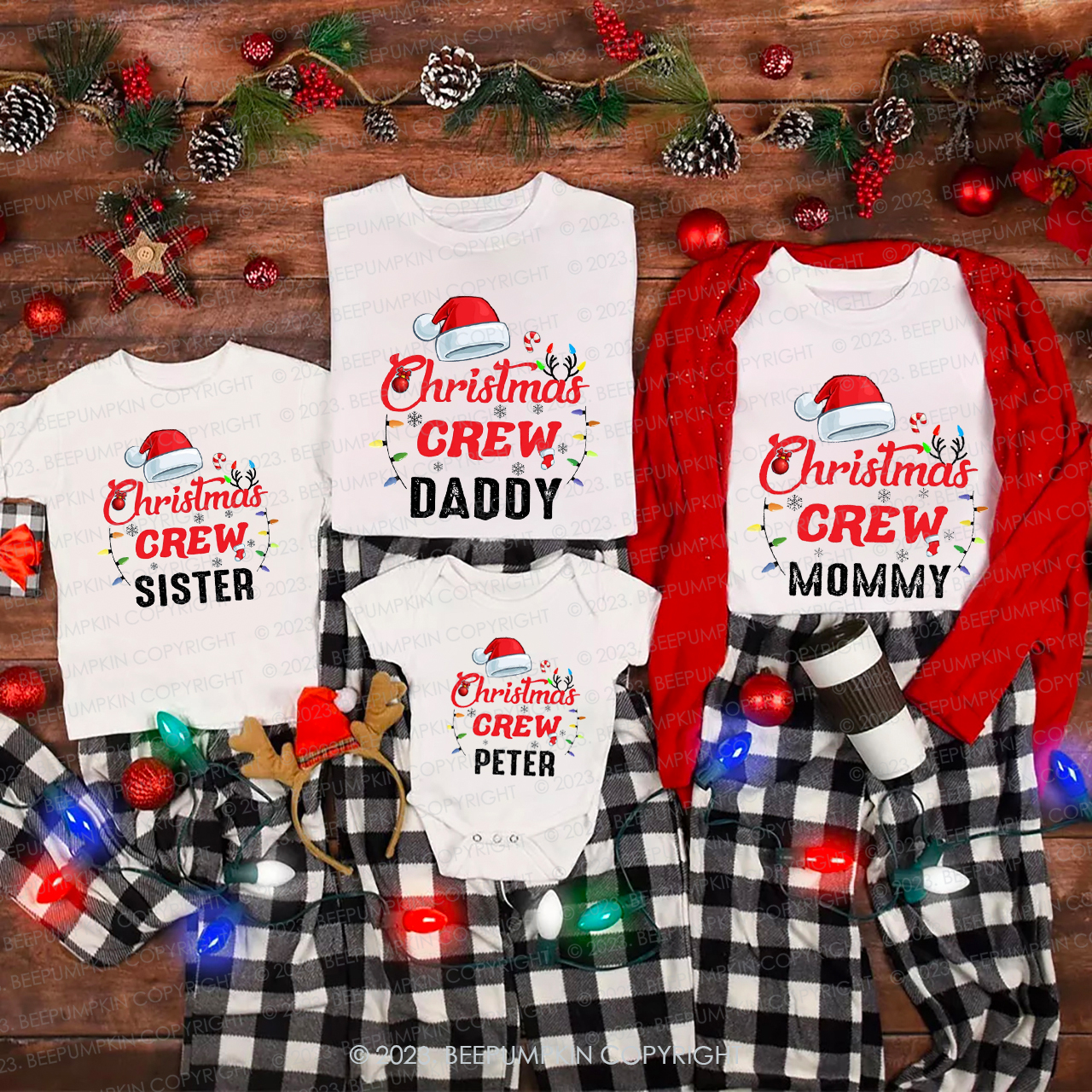 Personalized Custom Snow Christmas Crew Matching Shirts