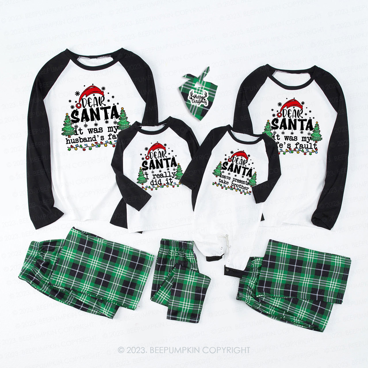 Custom Funny Dear Santa Hat Quotes Christmas Matching Pajamas