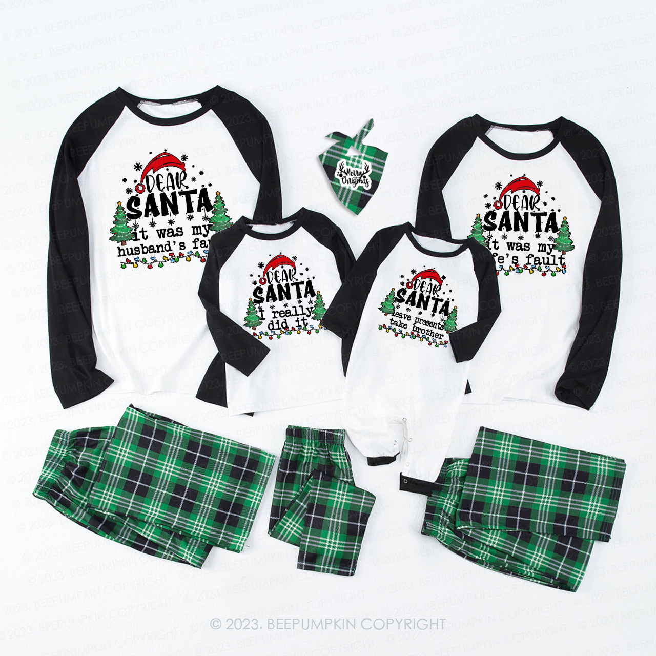 Custom Funny Dear Santa Hat Quotes Christmas Matching Pajamas