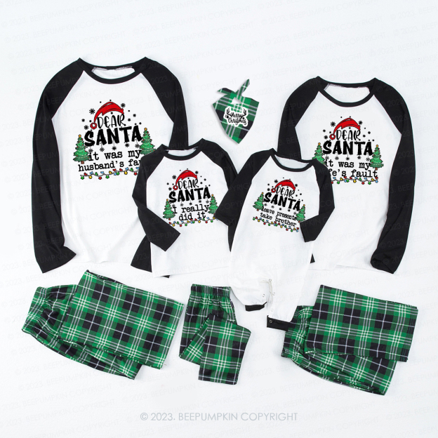 Custom Funny Dear Santa Hat Quotes Christmas Matching Pajamas