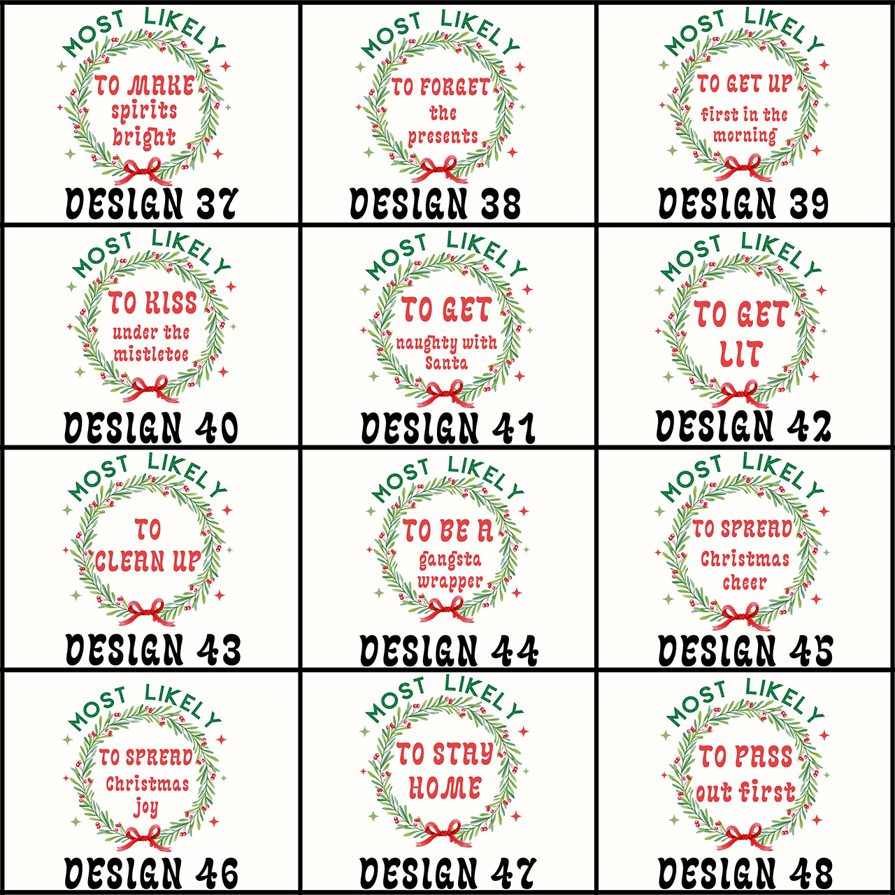 Custom Florals Design Most Likely To Christmas Shirts