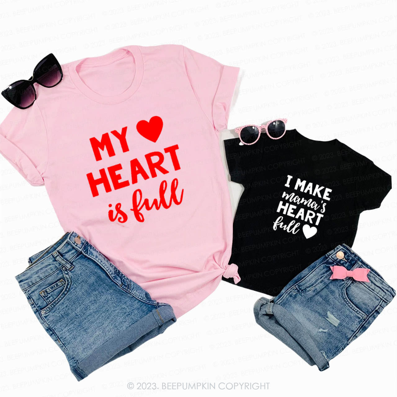 We Make Mama’s Heart Full Valentines Day Family Matching Shirts