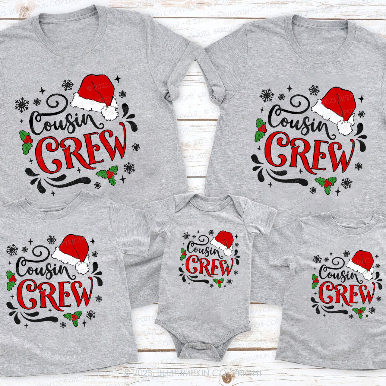 Snow Cousin Crew Christmas Family Matching Shirts