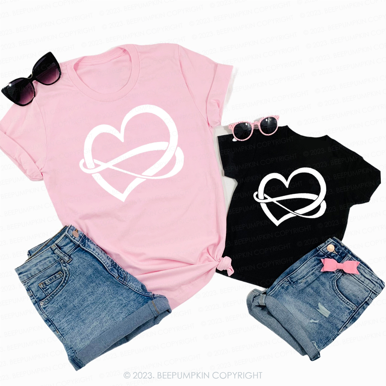 M?bius Strip Valentine Love Family Matching Shirts