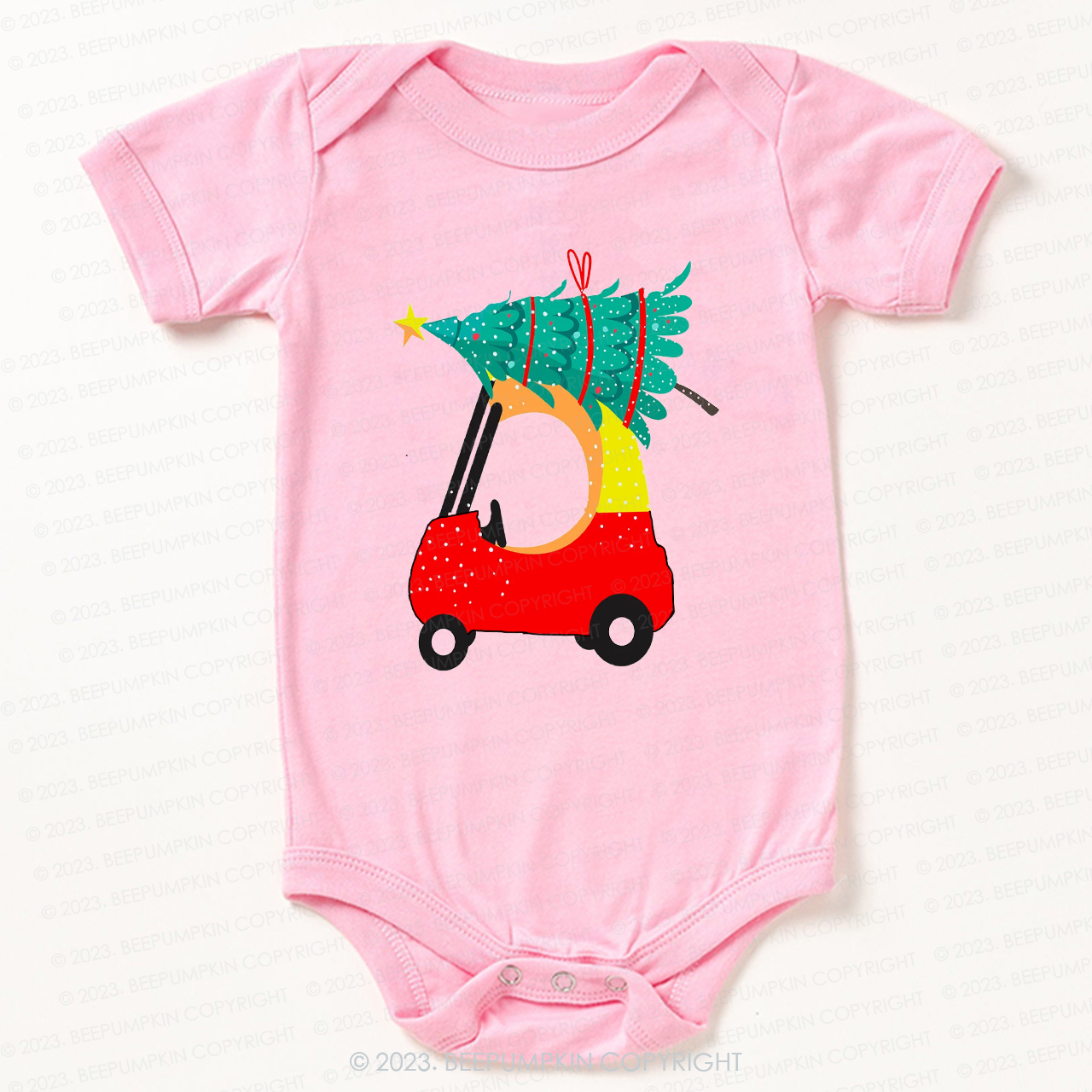 Q-version Convertible Carrying a Christmas Tree Bodysuit For Baby