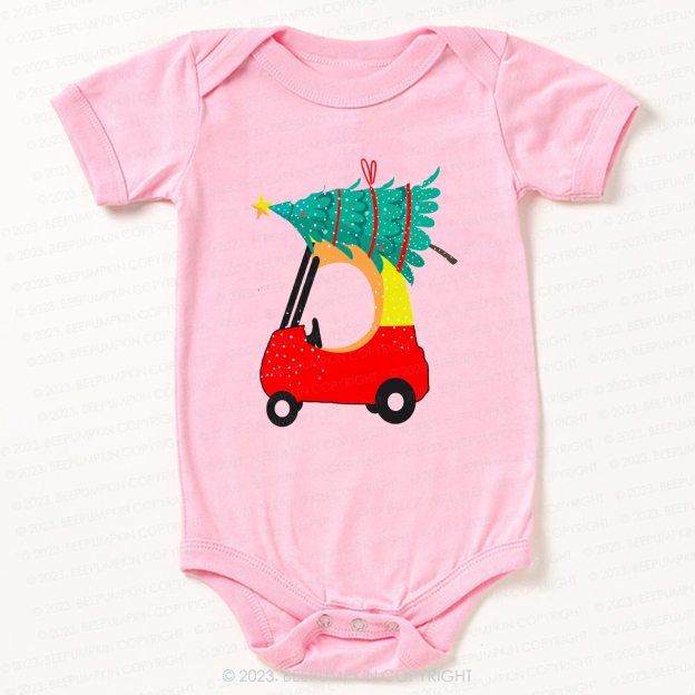 Q-version Convertible Carrying a Christmas Tree Bodysuit For Baby