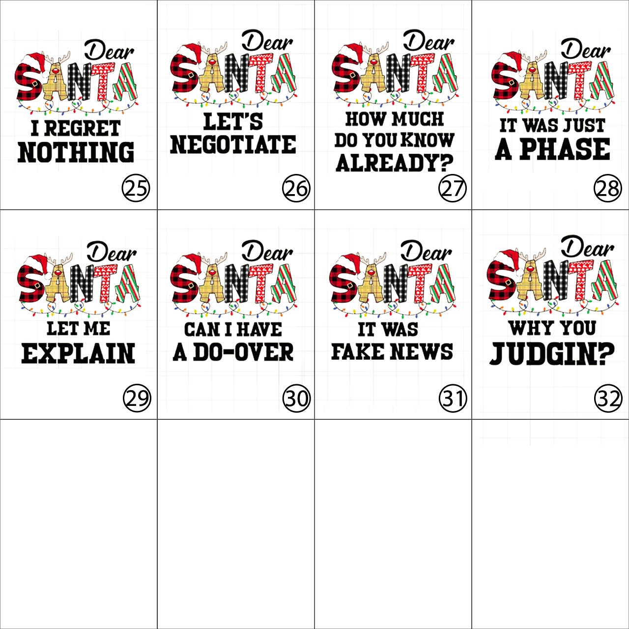 Dear Santa Spelling Design Christmas Matching Shirts