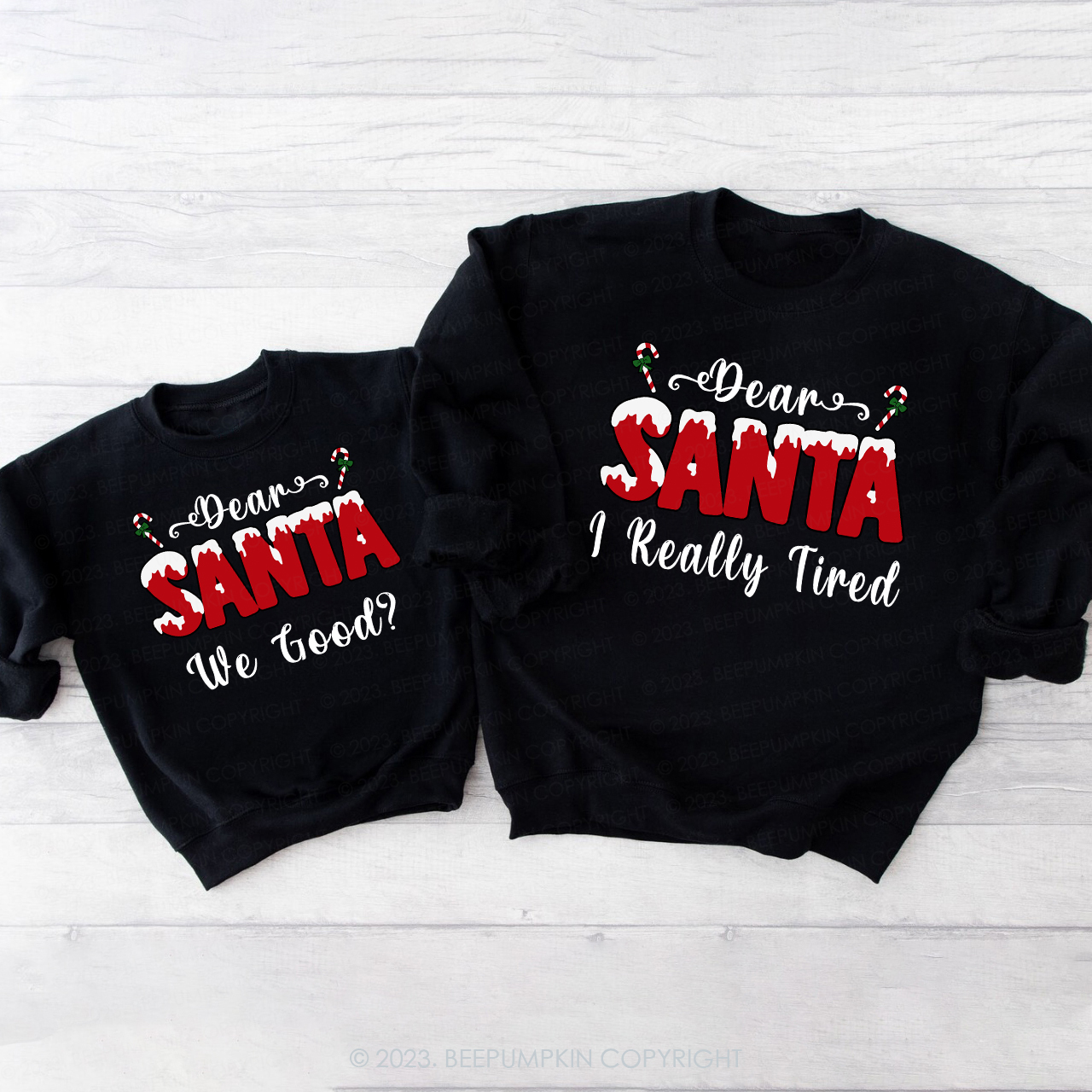 Personalized Dear Santa Christmas Quotes Matching Sweatshirts