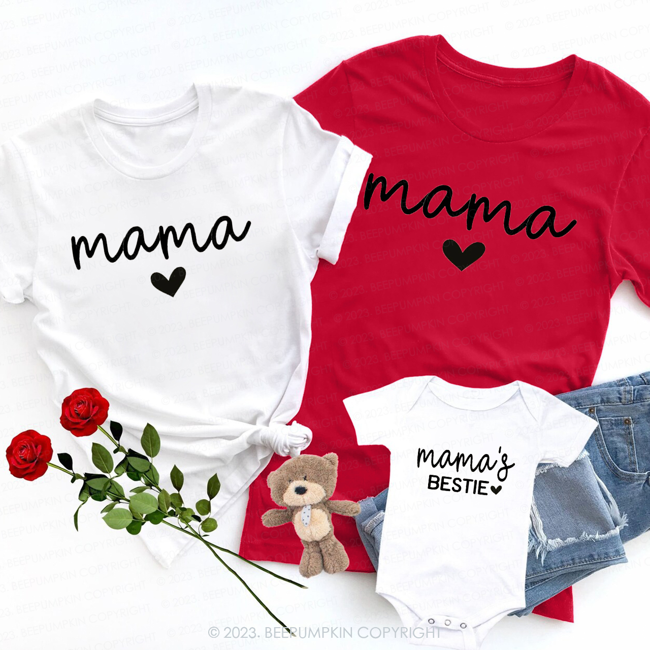 Mama is My Bestie Valentine Family Matching Shirts