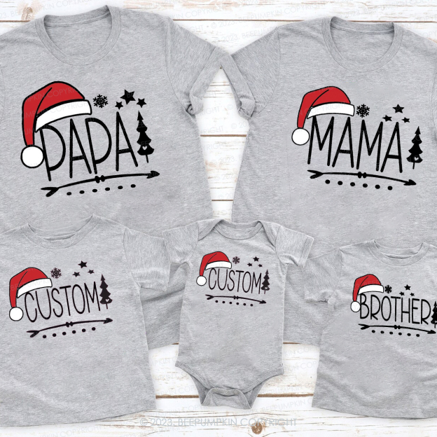 Custom Family Name Christmas Gift Matching Shirts
