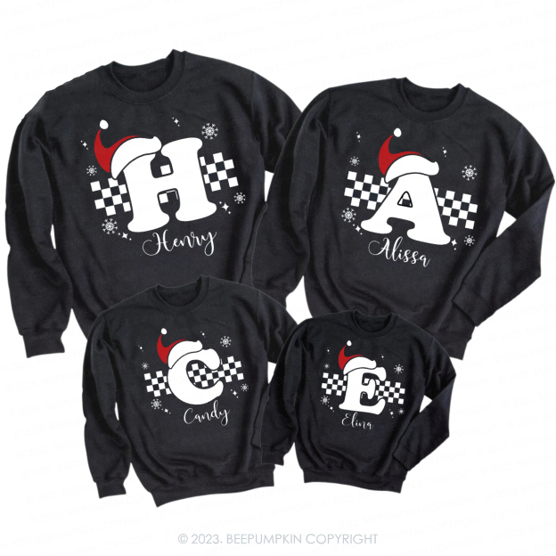 Custom Monogrammed Christmas Family Matching Sweatshirts