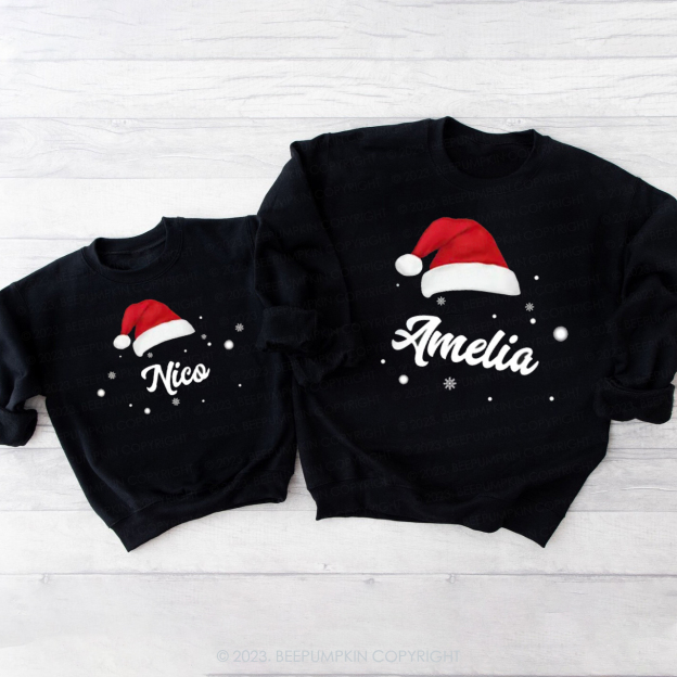 Custom Hat Christmas Family Matching Sweatshirts