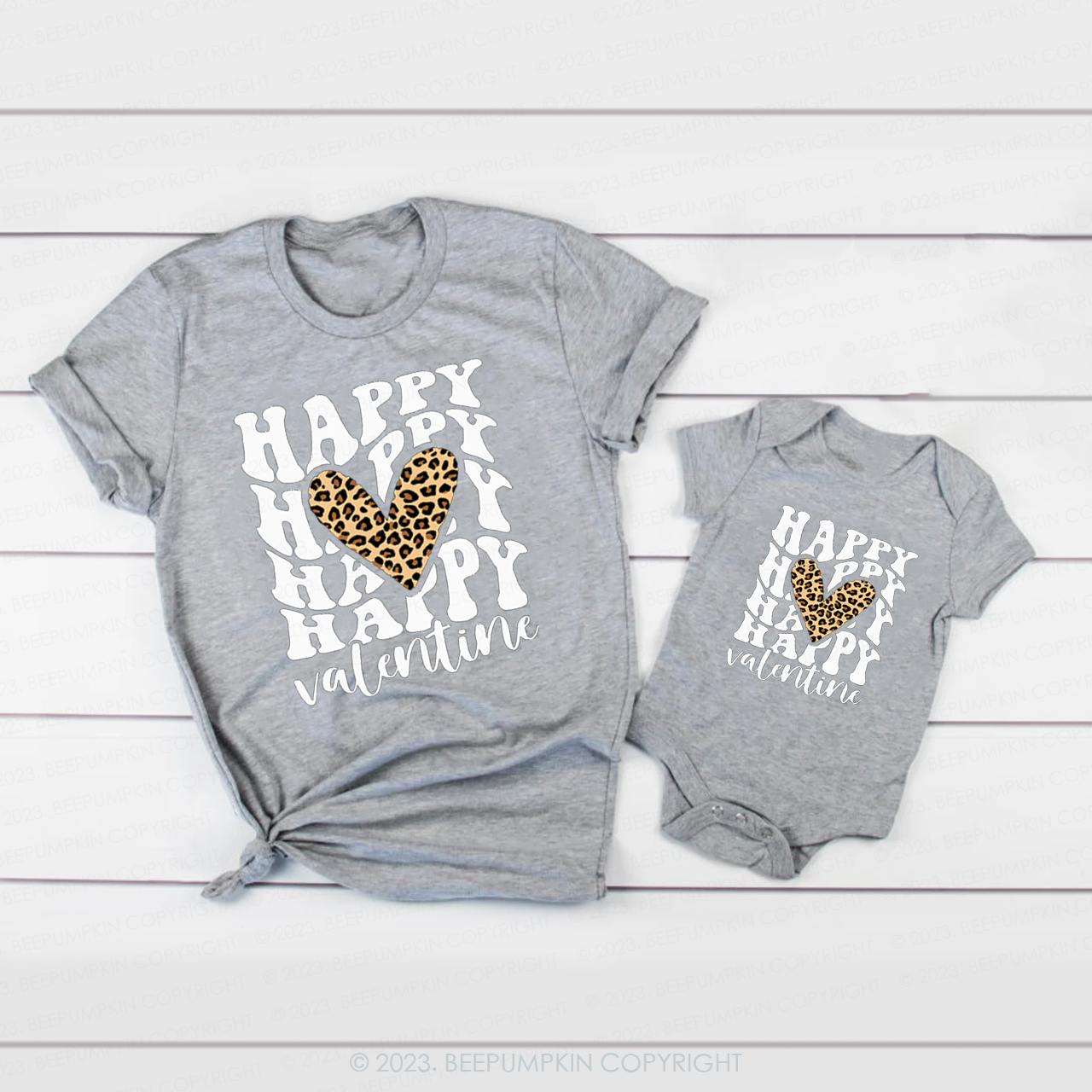 Leopard Happy Valentine Family Matching Shirts