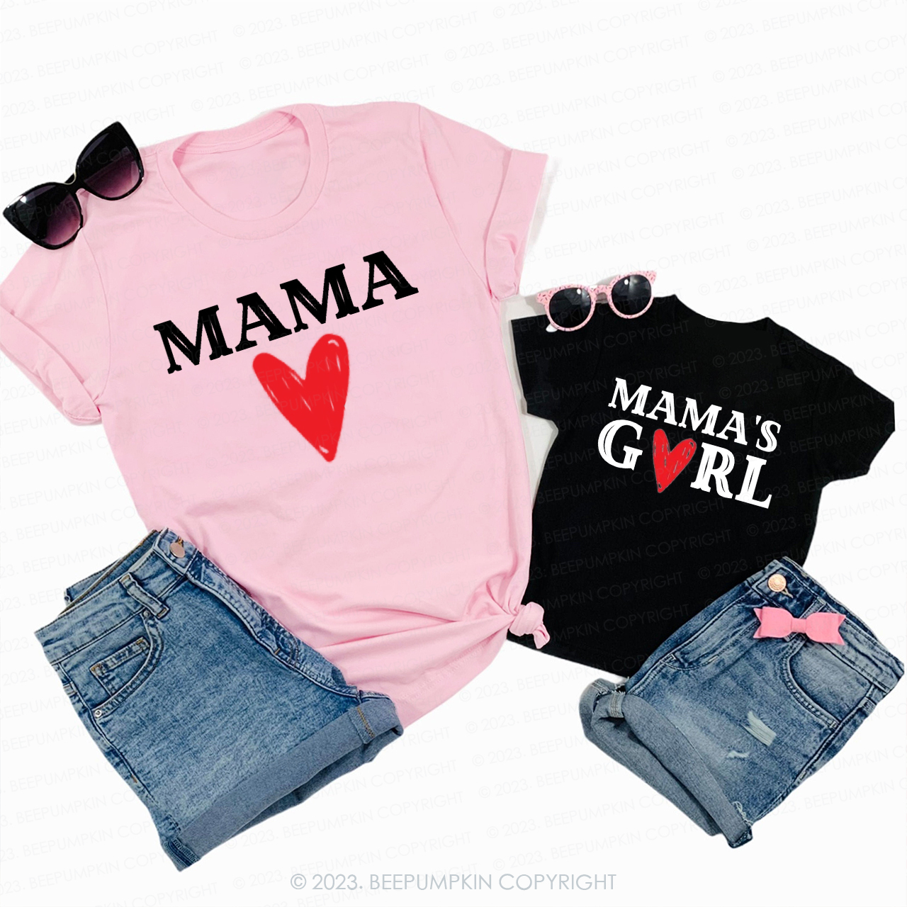 Mama and Mama's Boy Valentine Family Matching Shirts