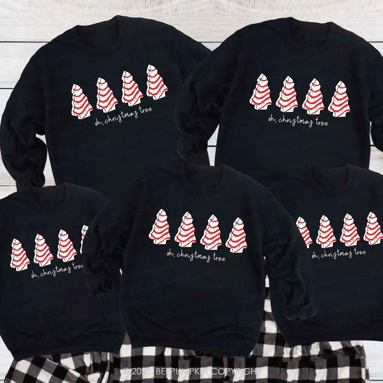 Oh Christmas Cake Family Matching Sweatshirts