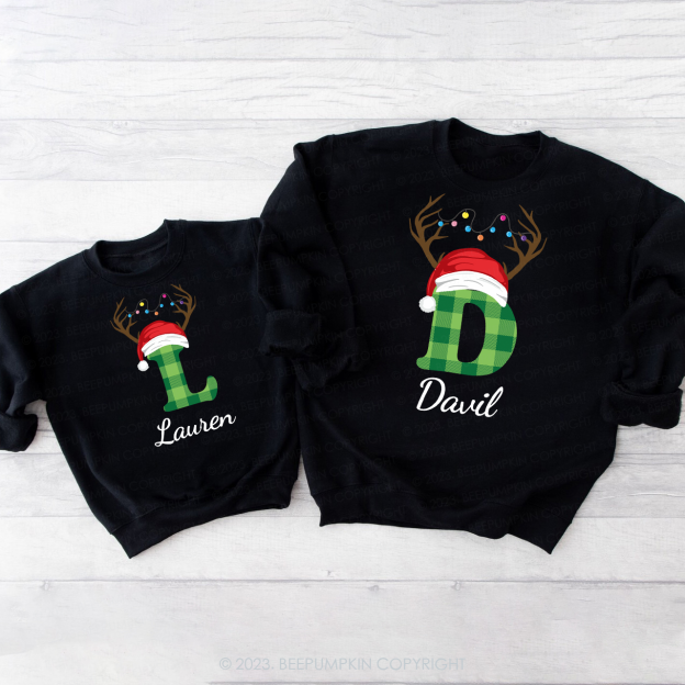 Personalized Monogrammed Christmas Family Matching Sweatshirts