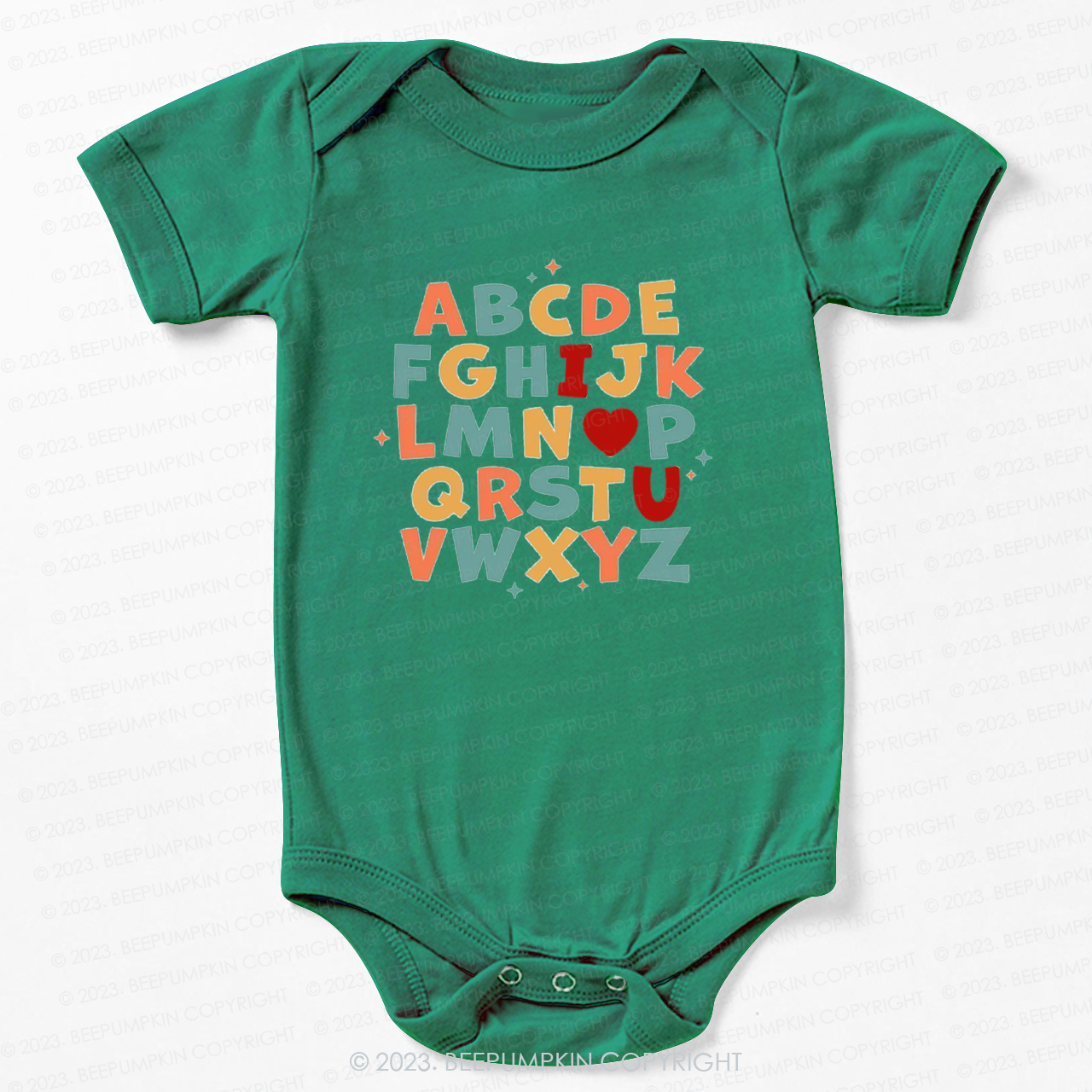 Alphabet I Love You Natural Bodysuit For Baby