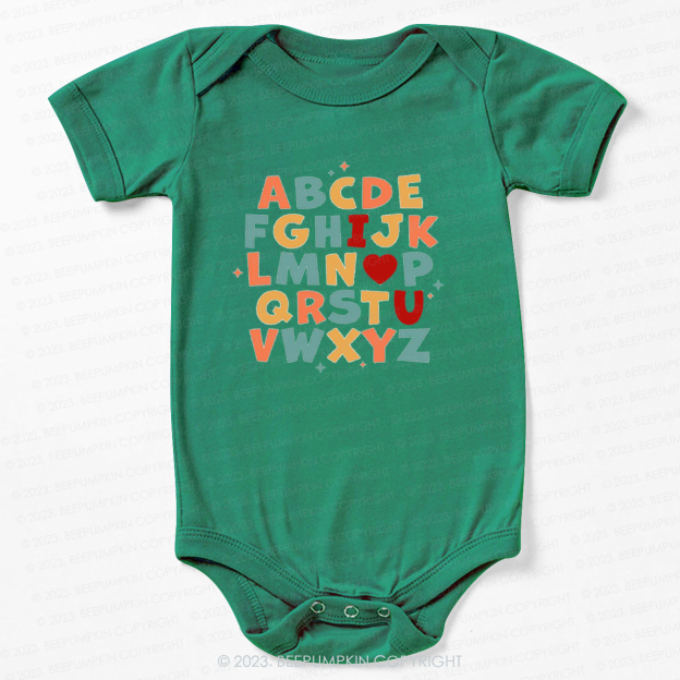 Alphabet I Love You Natural Bodysuit For Baby