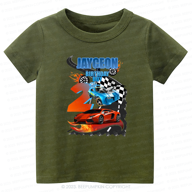 Personalized Birthday Boy Hot Wheels T-Shirt