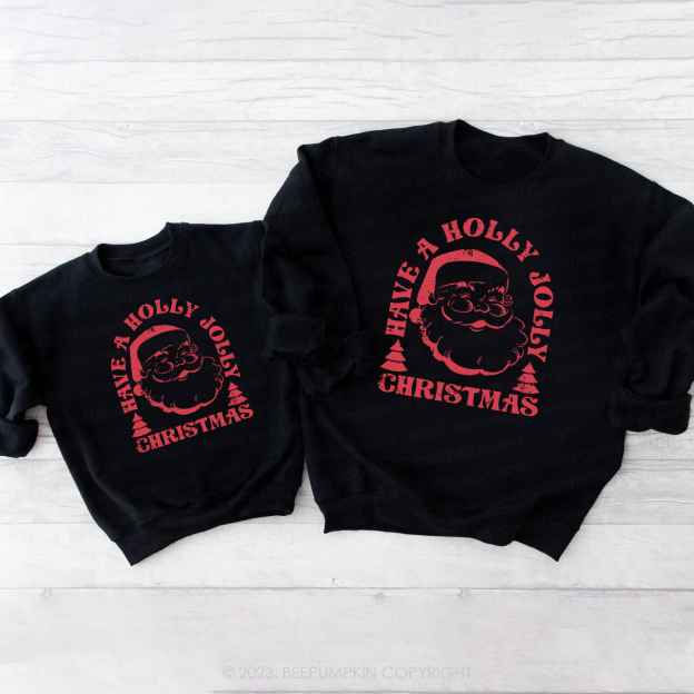 Holly Jolly Santa Christmas Family Sweatshirt