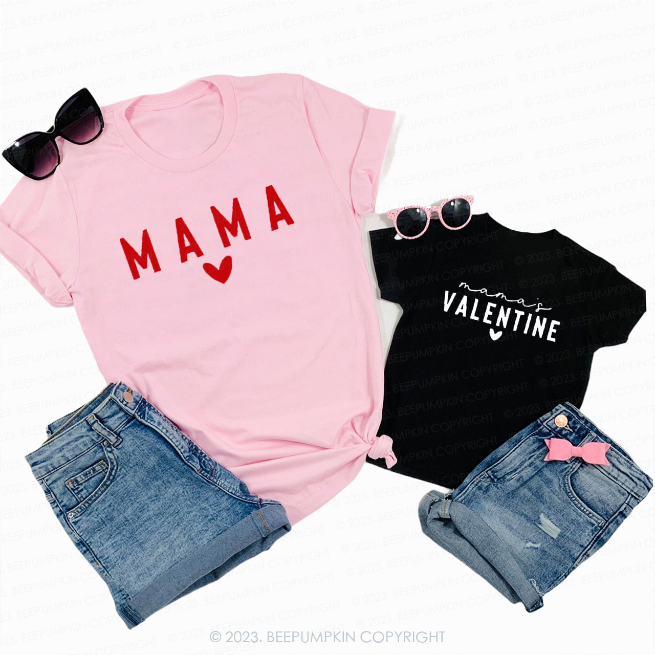 Mama And Mamas Outfit Valentine's Day Family Matching Shirts