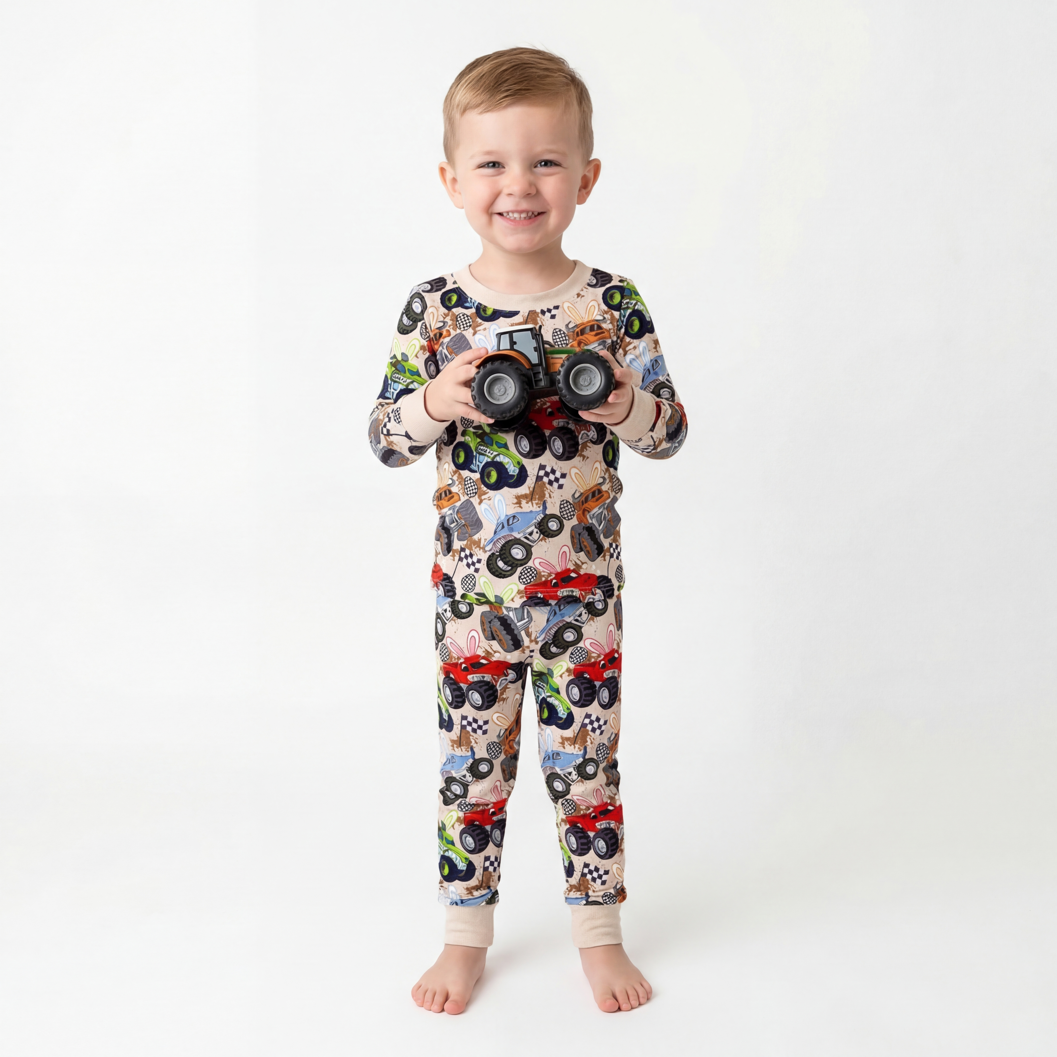 Easter Trucks Two-Piece Pajama Set For Kids