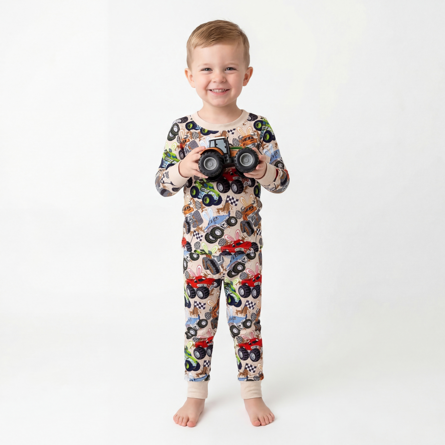 Easter Trucks Two-Piece Pajama Set For Kids