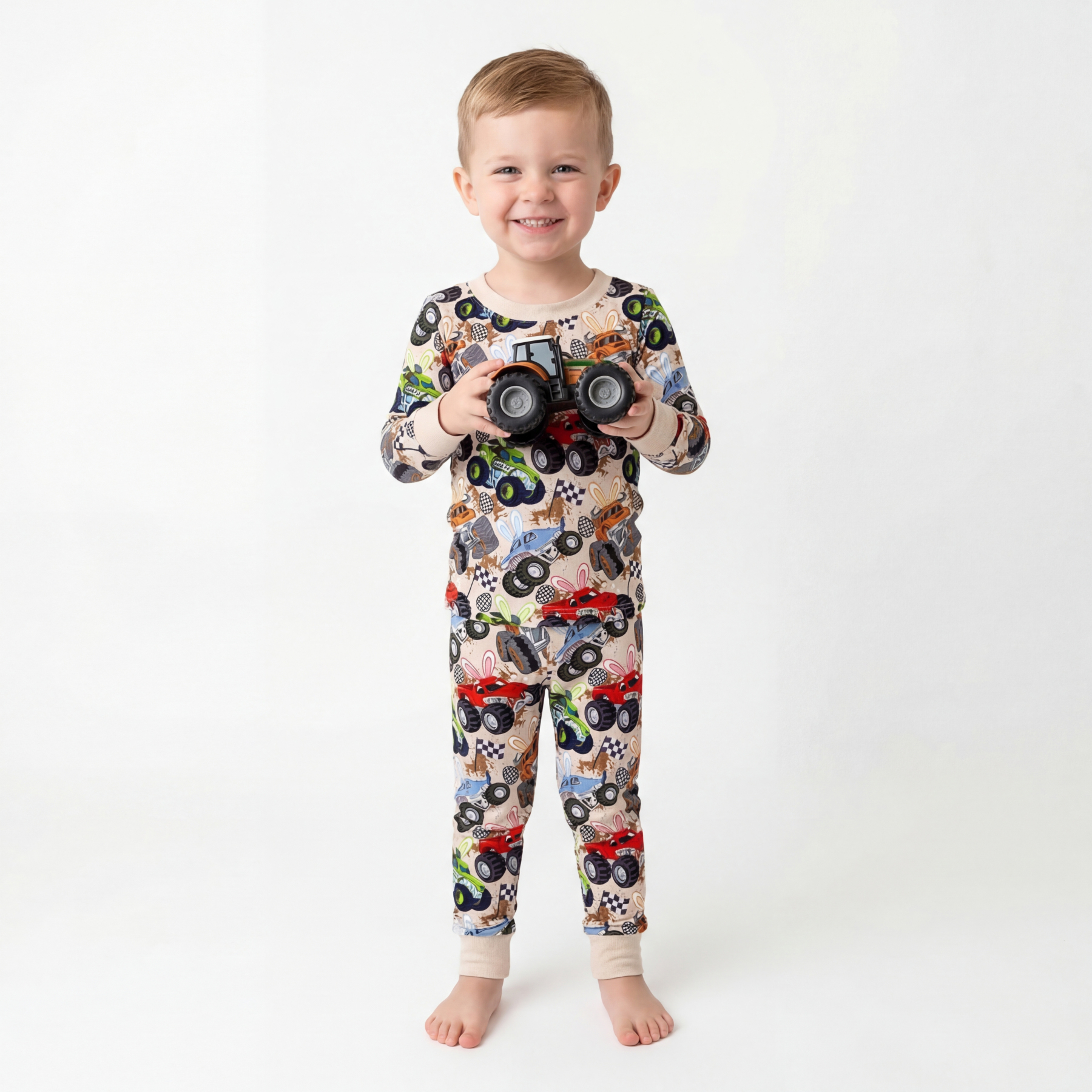 Easter Trucks Two-Piece Pajama Set For Kids