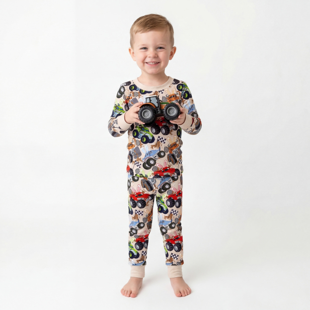 Easter Trucks Two-Piece Pajama Set For Kids