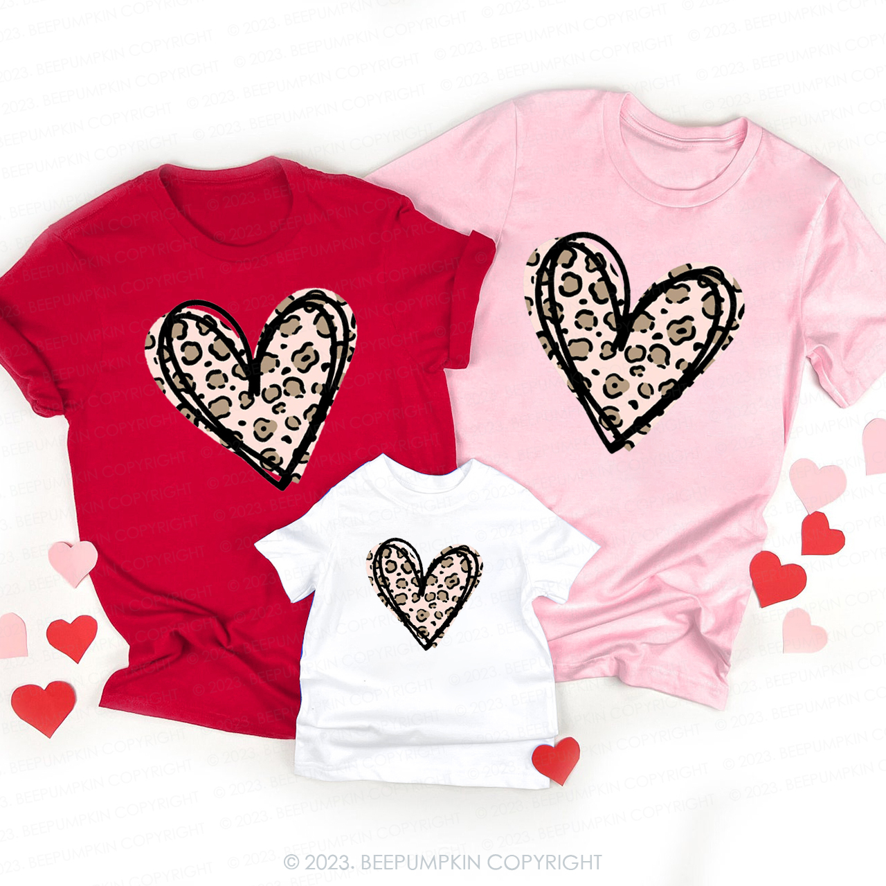 Cheetah Heart Valentines Day Matching Shirts