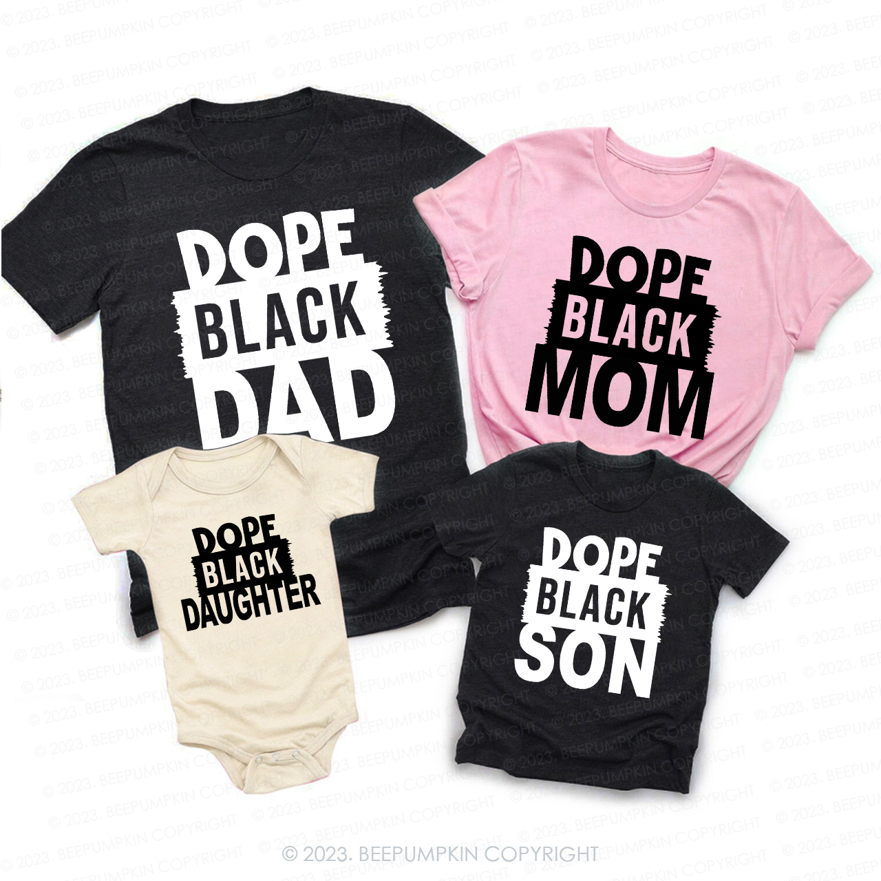 Personalized DOPE BLACK  Family Matching Shirts