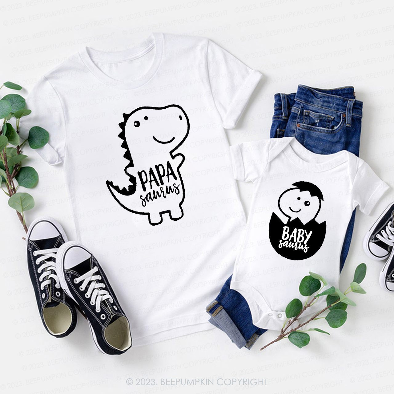 Dinosaur Birthday Saurus Family Matching T-Shirts